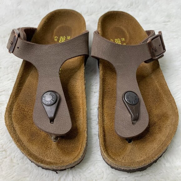 Birkenstock Kids Childrens Brown Gizeh Thong Sandals Size 11